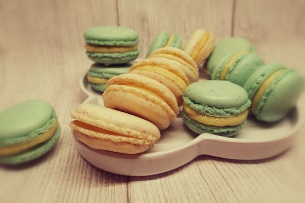 Macarons citron et pistache